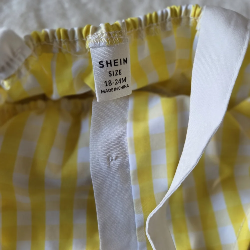 Yellow Gingham Bee Dress for Kids